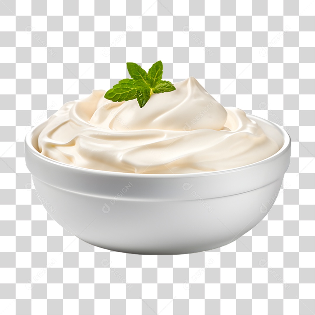 Tigela de Creme Azedo PNG Transparente