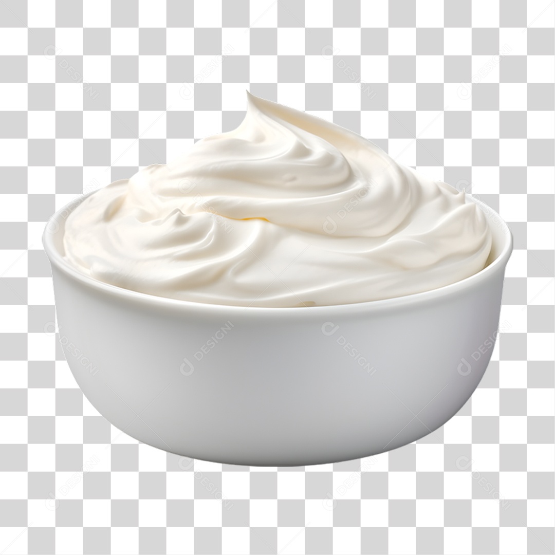 Tigela de Creme Azedo PNG Transparente