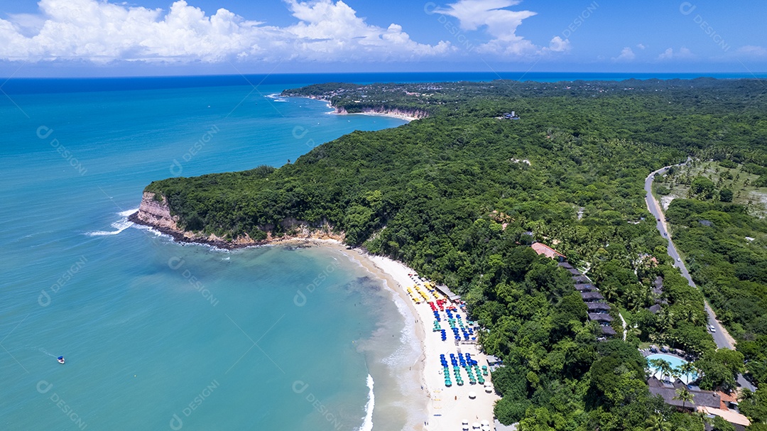 Vista linda beira mar da praia Madeiro em Pipa Natal