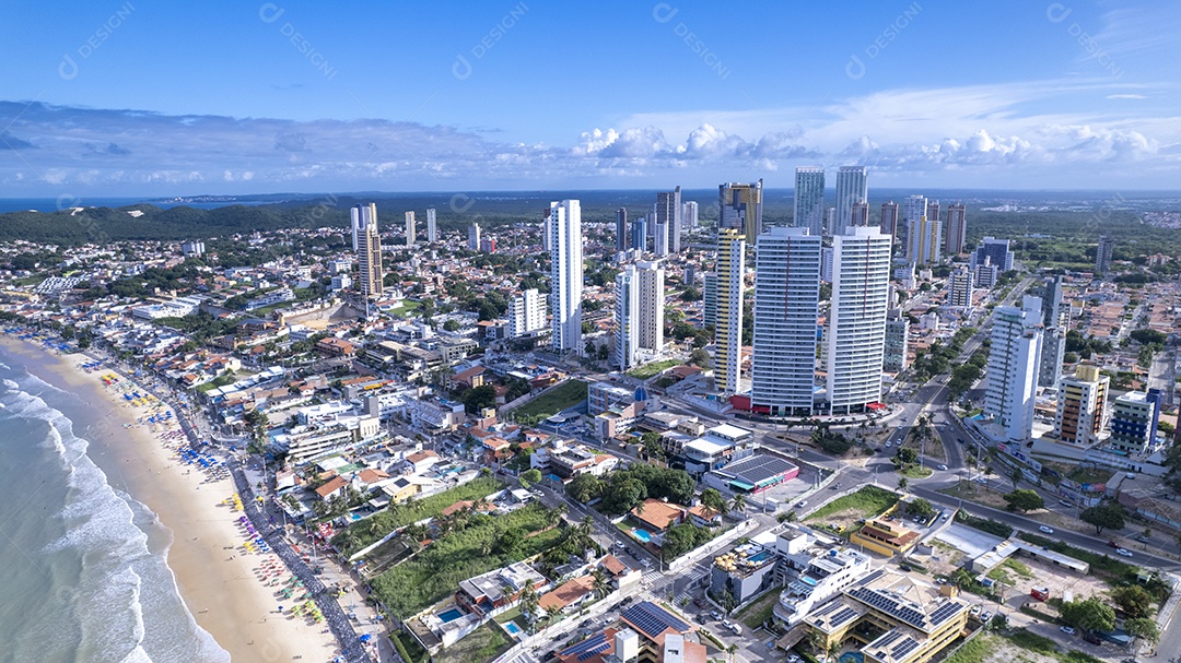 Visão aérea ponta negra praia situada em Natal