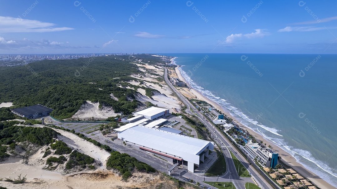 Vista aérea da praia de Ponta Negra Morro do Careca em Natal