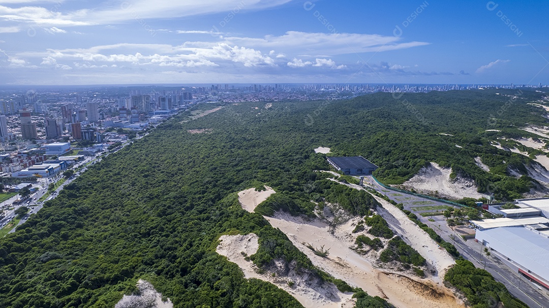 Vista aérea da praia de Ponta Negra Morro do Careca em Natal