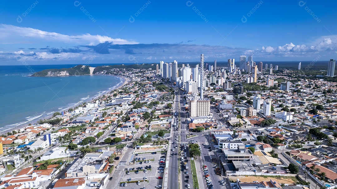 Vista aérea da praia de Ponta Negra Morro do Careca em Natal