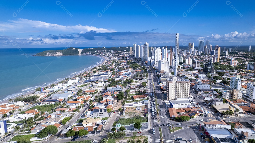 Vista aérea da praia de Ponta Negra Morro do Careca em Natal