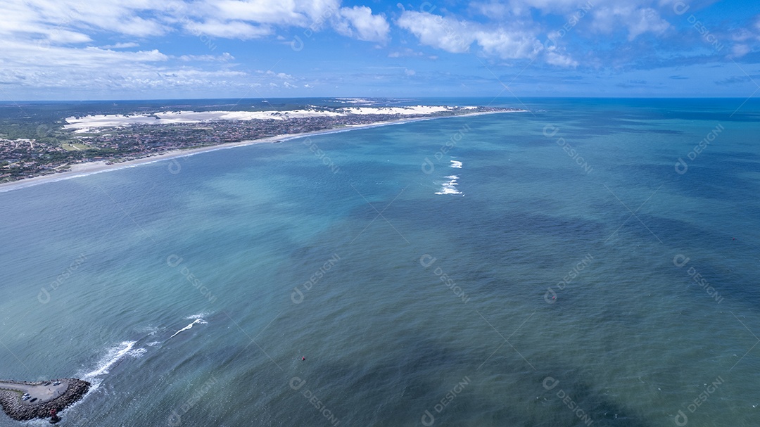 Vista aérea da praia em Natal, Rio Grande do Norte