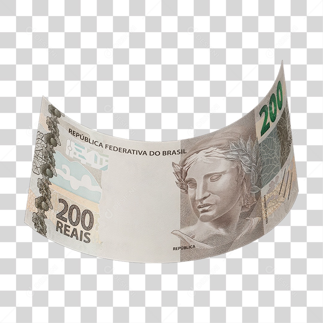 Dinheiro Nota Cédula 200 Reais Real Brasileiro PNG Transparente
