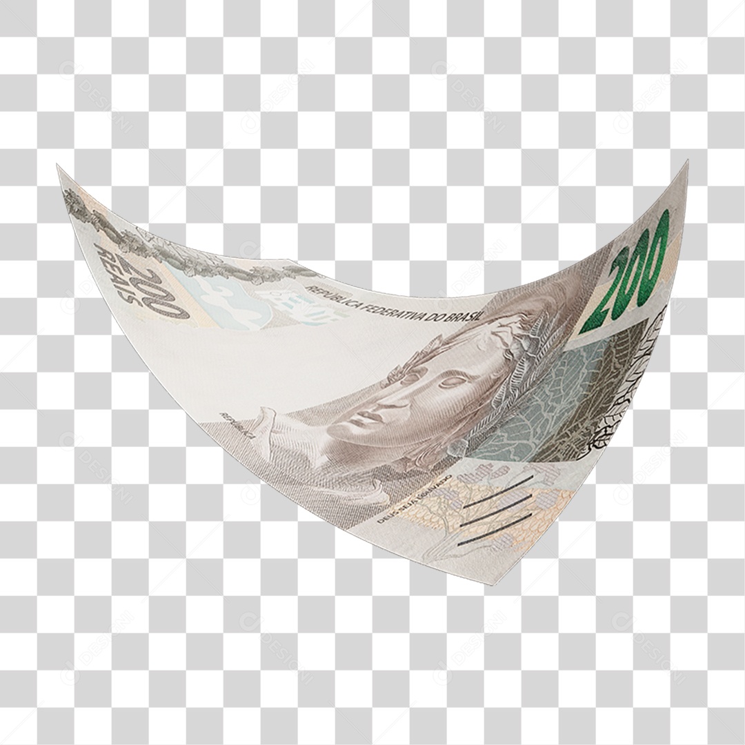 Dinheiro Nota Cédula 200 Reais Real Brasileiro PNG Transparente