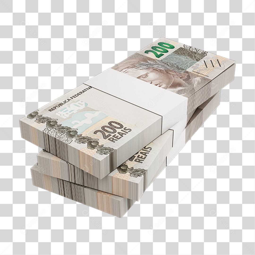 Dinheiro Nota Cédula 200 Reais Real Brasileiro PNG Transparente