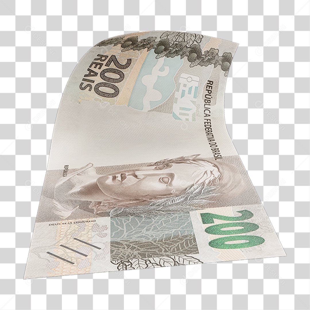 Dinheiro Nota Cédula 200 Reais Real Brasileiro PNG Transparente