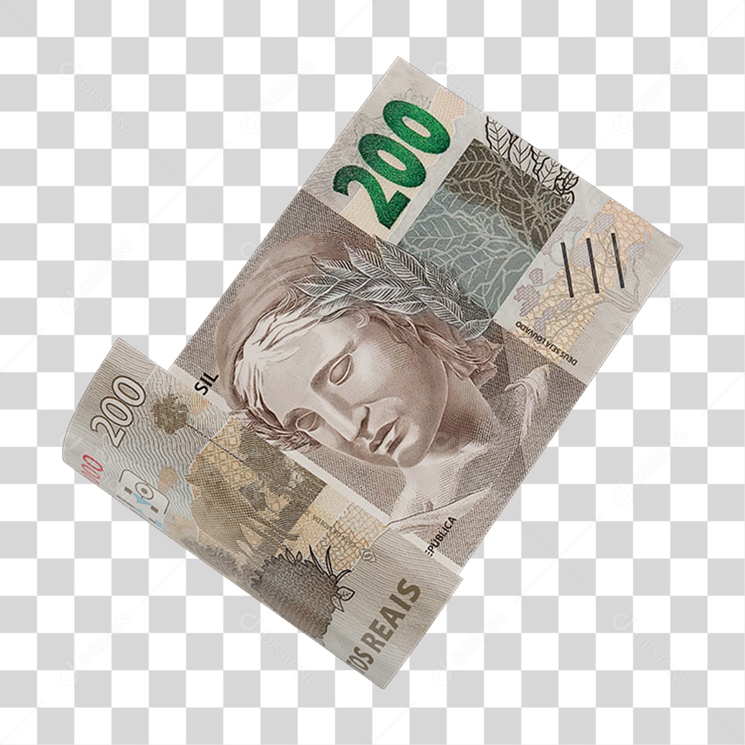Dinheiro Nota Cédula 200 Reais Real Brasileiro PNG Transparente