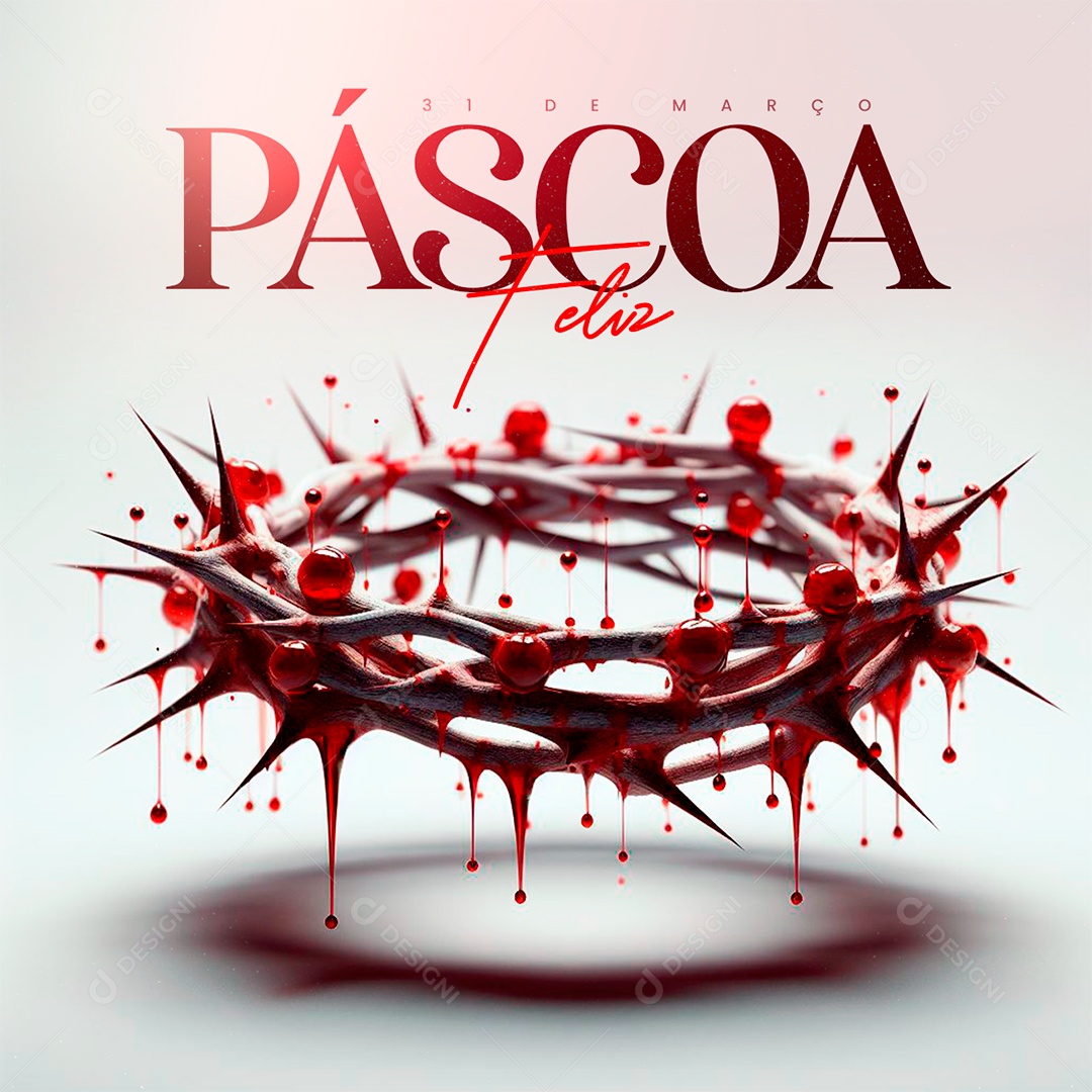 Social Media Feliz Páscoa 31 de Março PSD Editável
