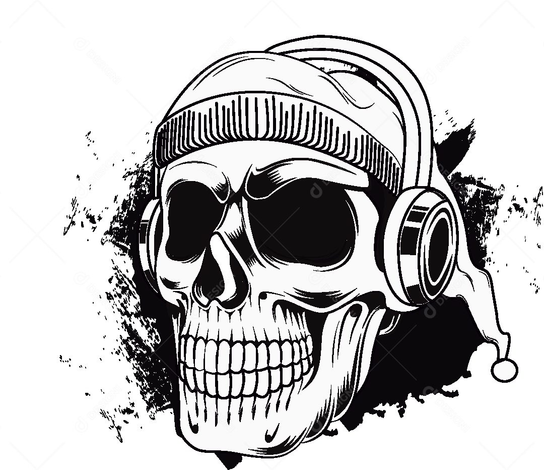 Estampa de Caveira Ilustração Vetor EPS