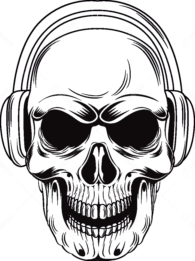 Estampa de Caveira Ilustração Vetor EPS