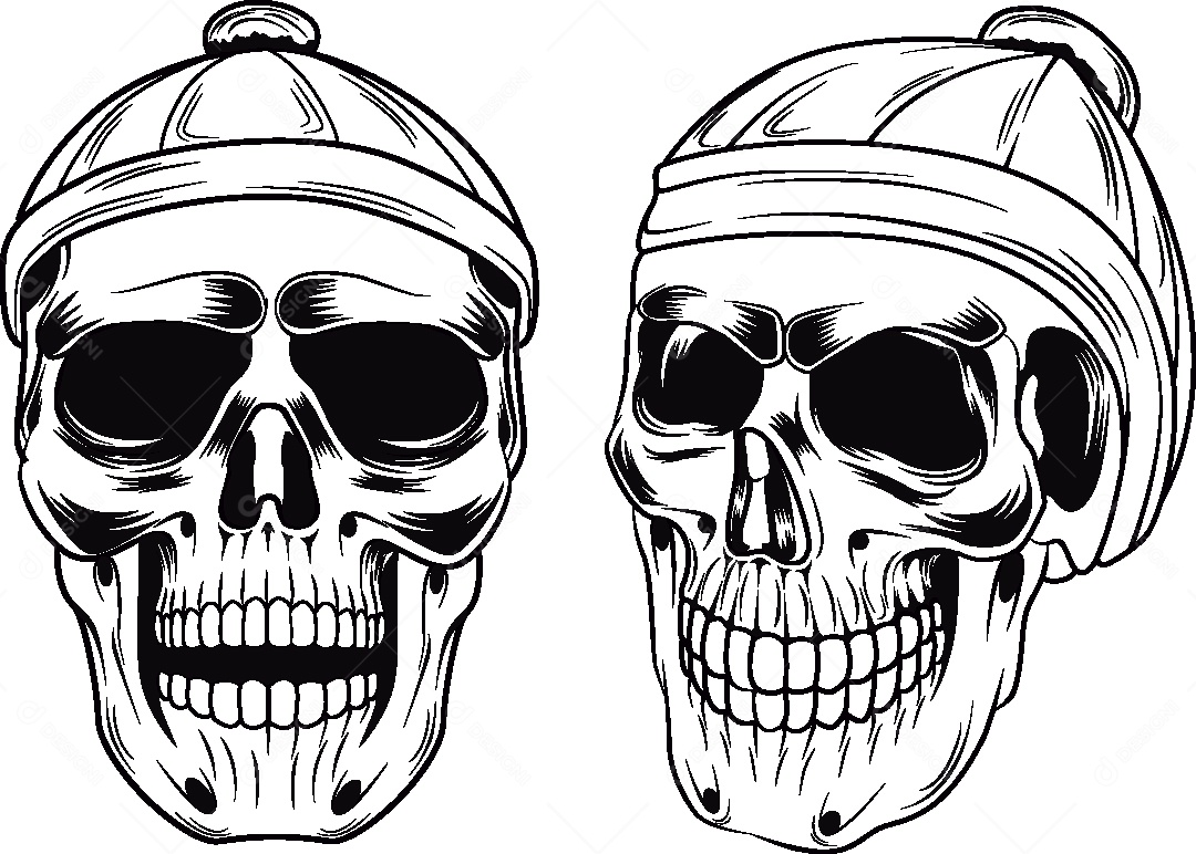 Estampa de Caveira Ilustração Vetor EPS