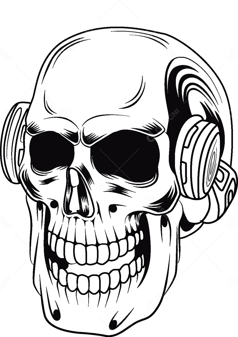 Estampa de Caveira Ilustração Vetor EPS