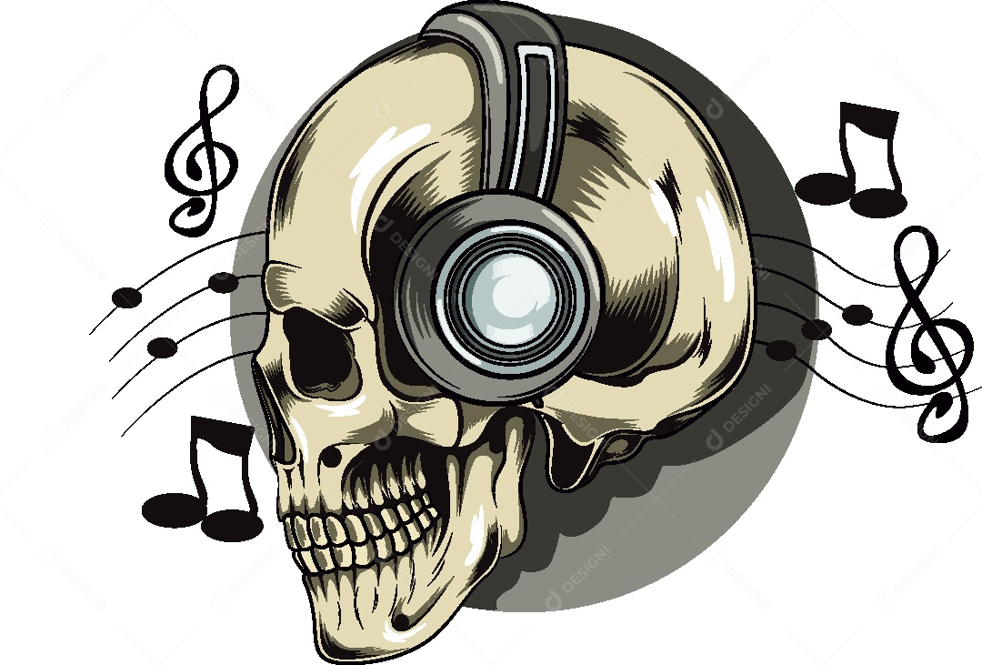 Estampa de Caveira Ilustração Vetor EPS