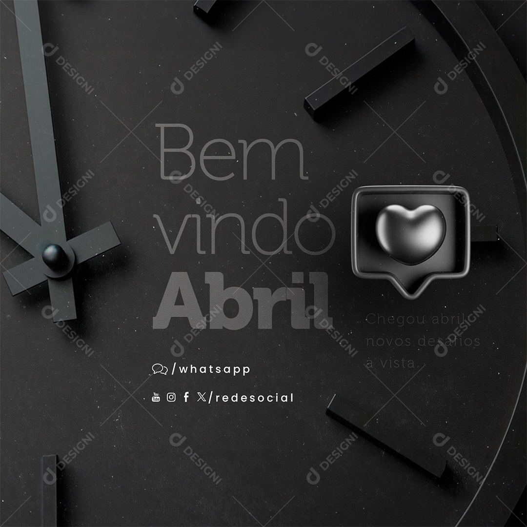 Bem Vindo Abril Social Media PSD Editável