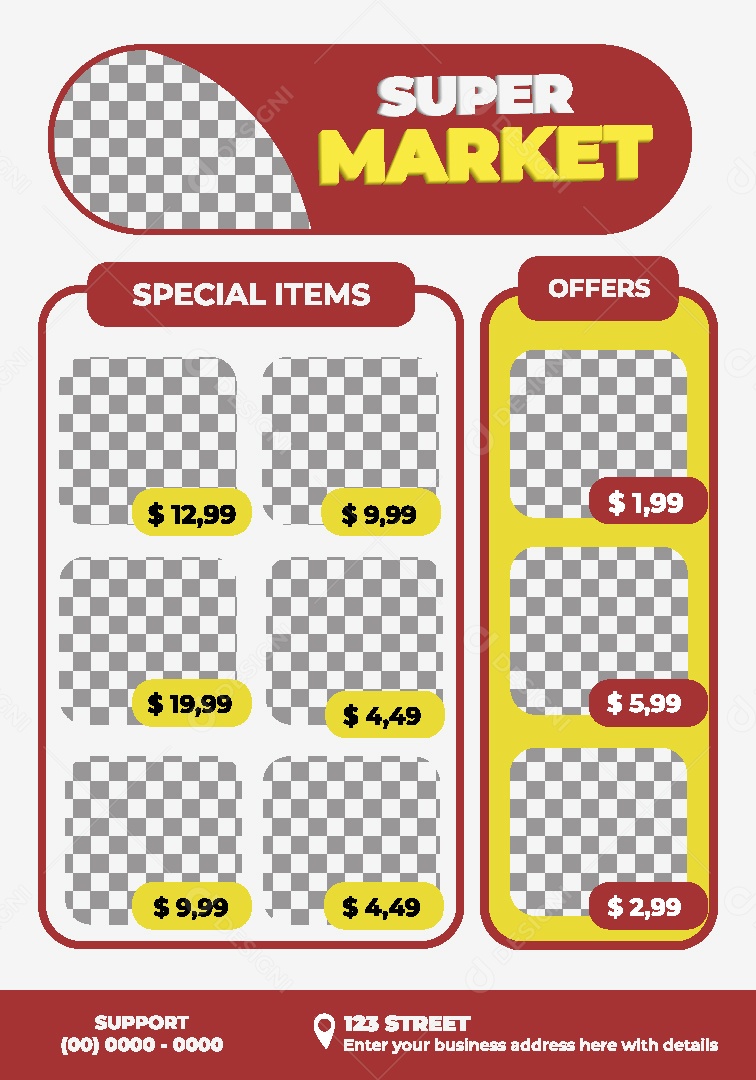 Modelo de Encarte de Supermercado Vetor EPS