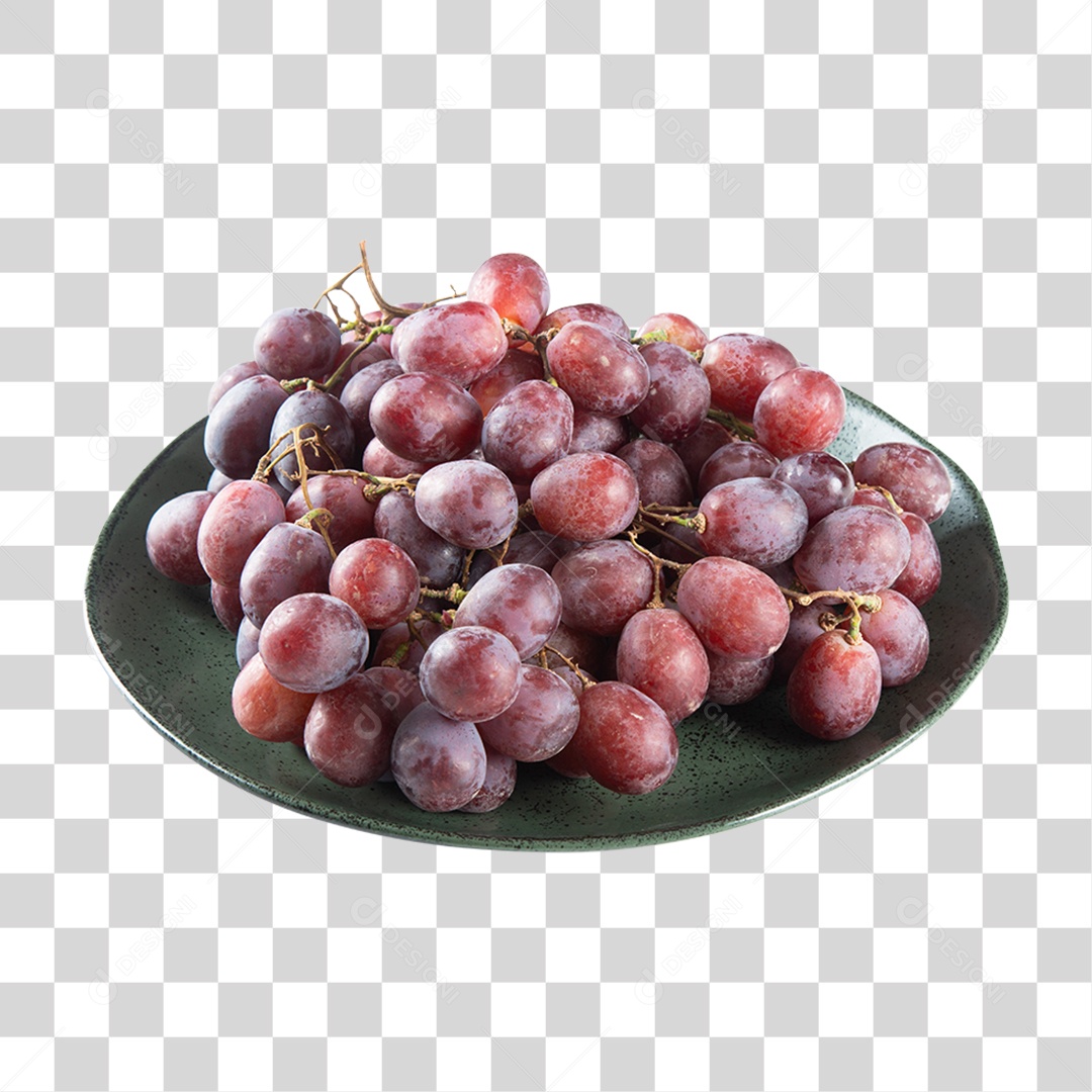 Prato com Uvas Sucos PNG Transparente