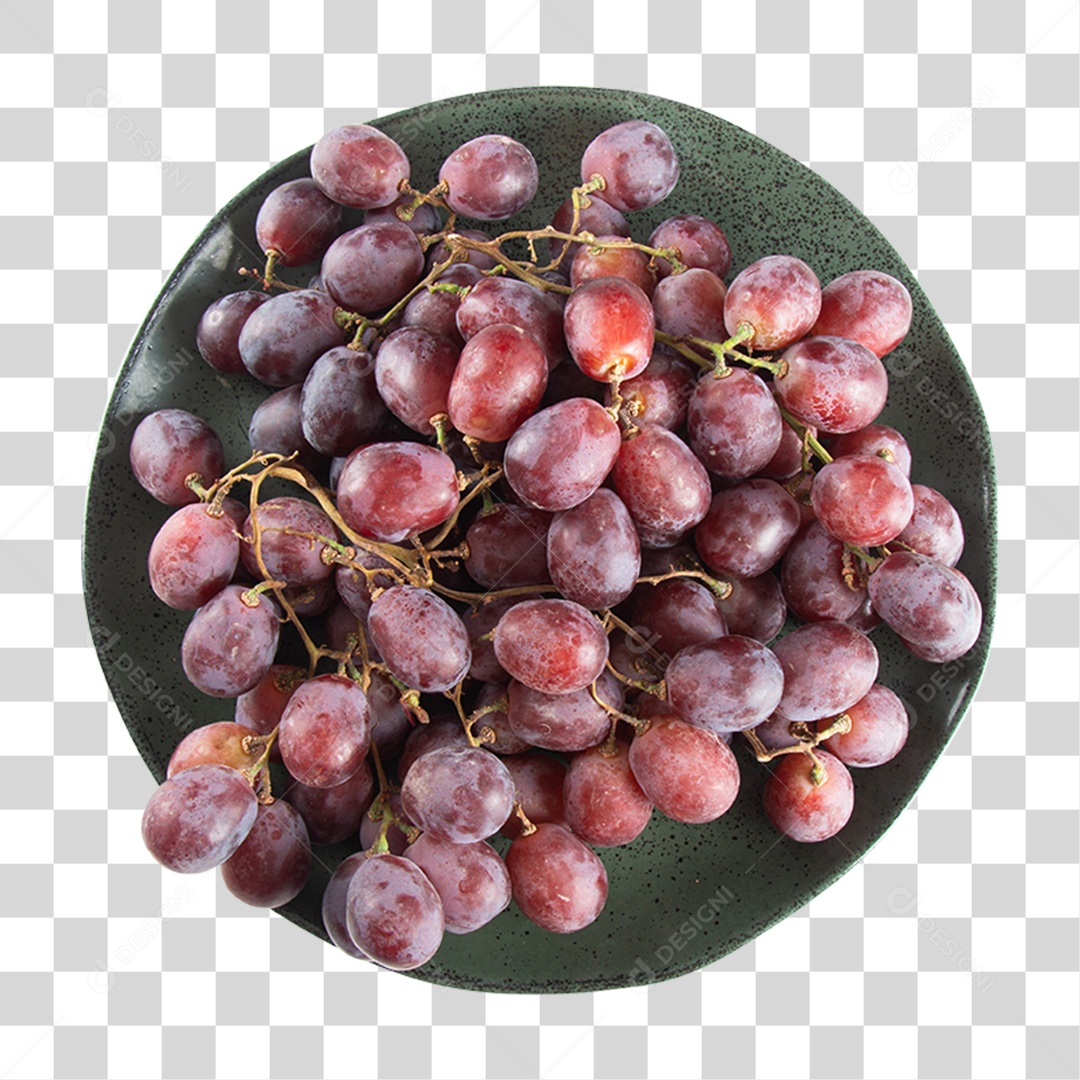 Prato com Uvas Sucos PNG Transparente