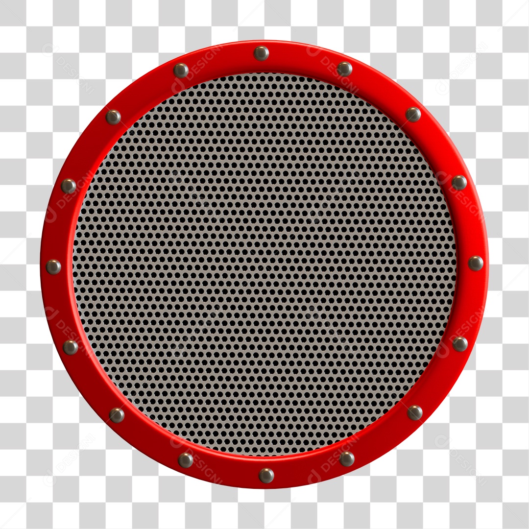 Elemento 3D Circulo de Grade PNG Transparente