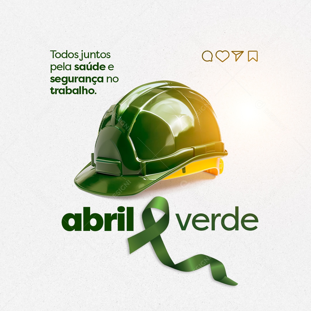 Abril Verde Saúde Segurança no Trabalho Social Media PSD Editável