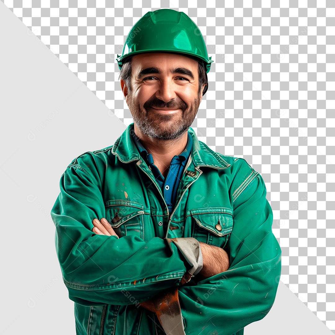 Homem com Capacete Elemento 3D para Composição PSD