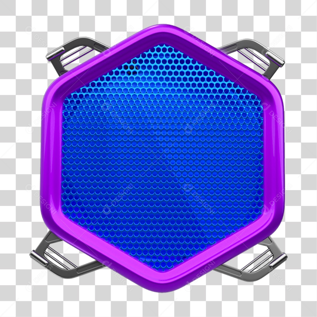 Elemento 3D Placa de Metal PNG Transparente