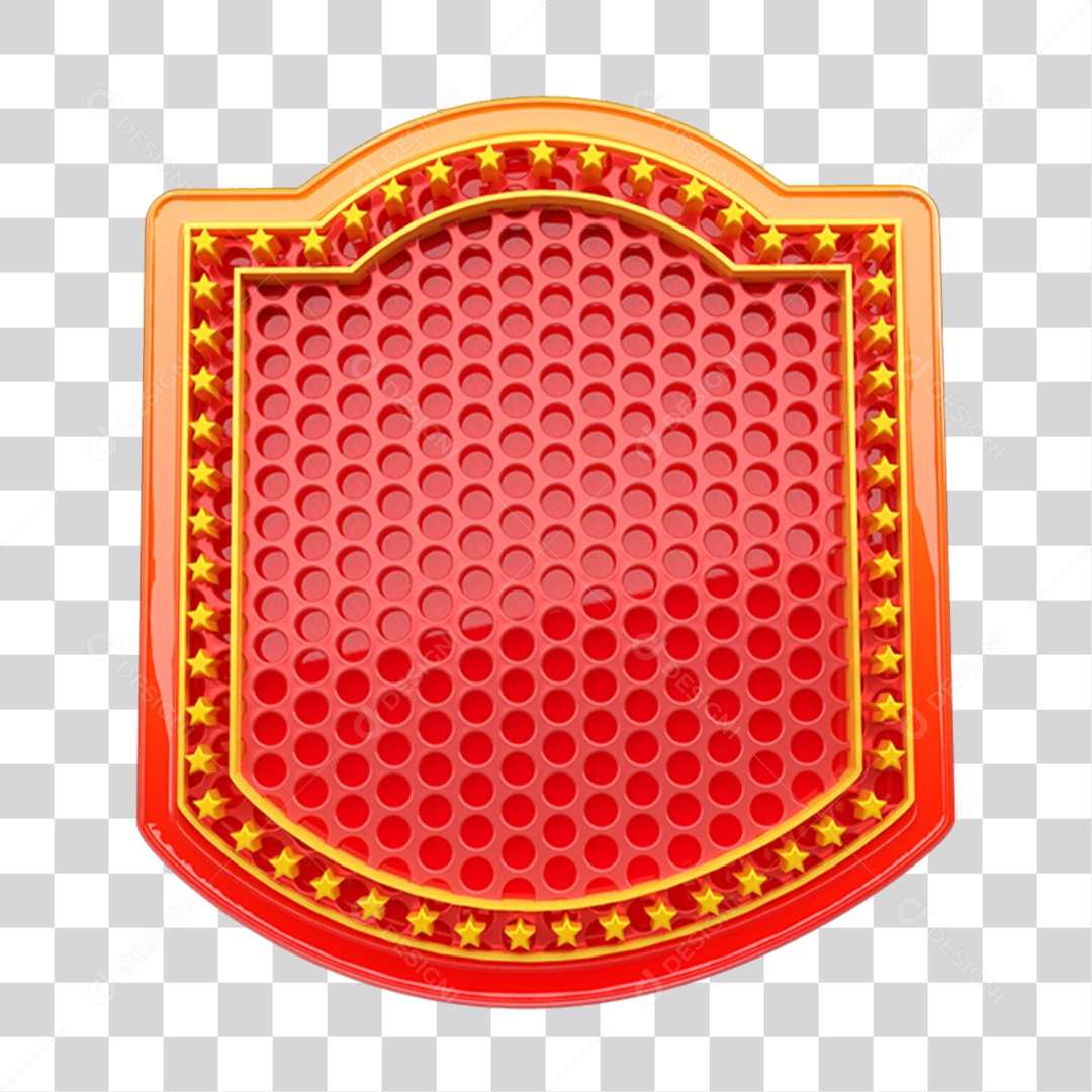 Elemento 3D Placa de Metal PNG Transparente