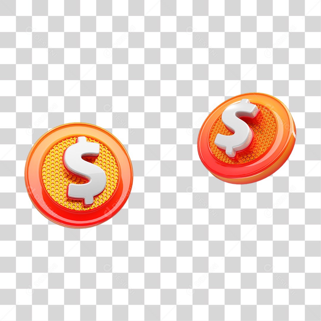 Elemento 3D Símbolo Cifrão PNG Transparente