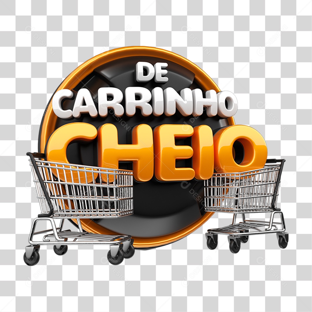 Selo 3D De Carrinho Cheio PNG Transparente