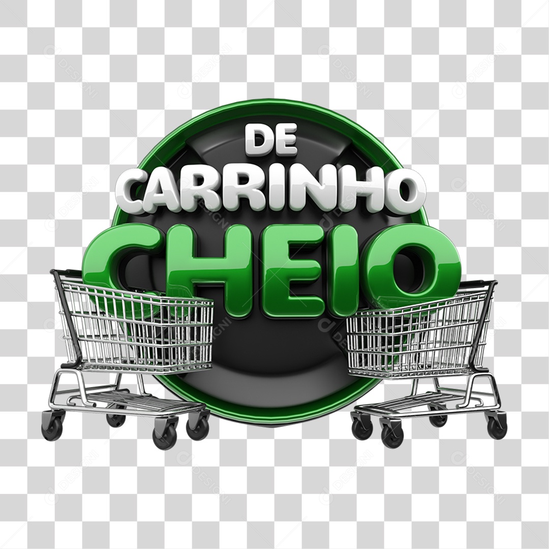 Selo 3D De Carrinho Cheio PNG Transparente