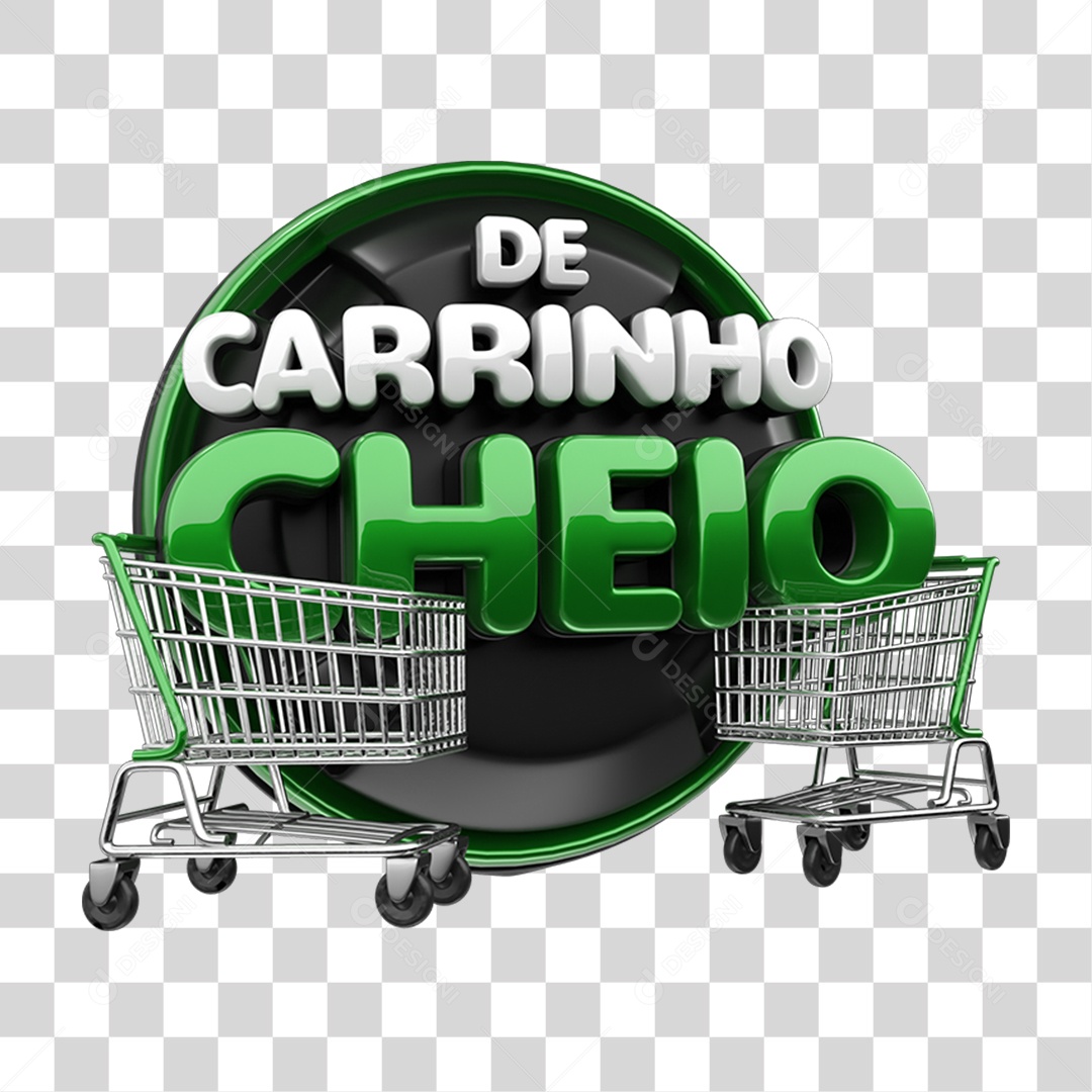 Selo 3D De Carrinho Cheio PNG Transparente