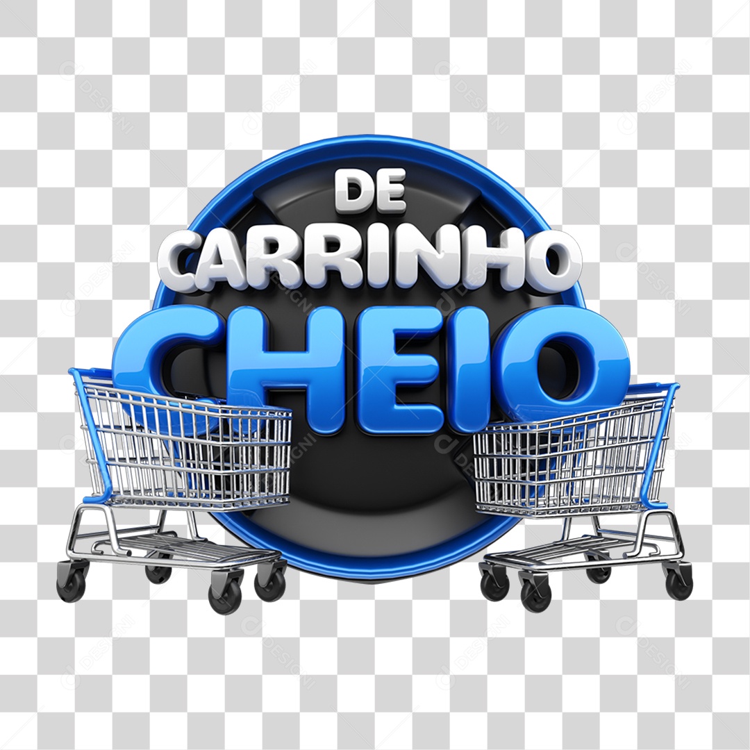 Selo 3D De Carrinho Cheio PNG Transparente