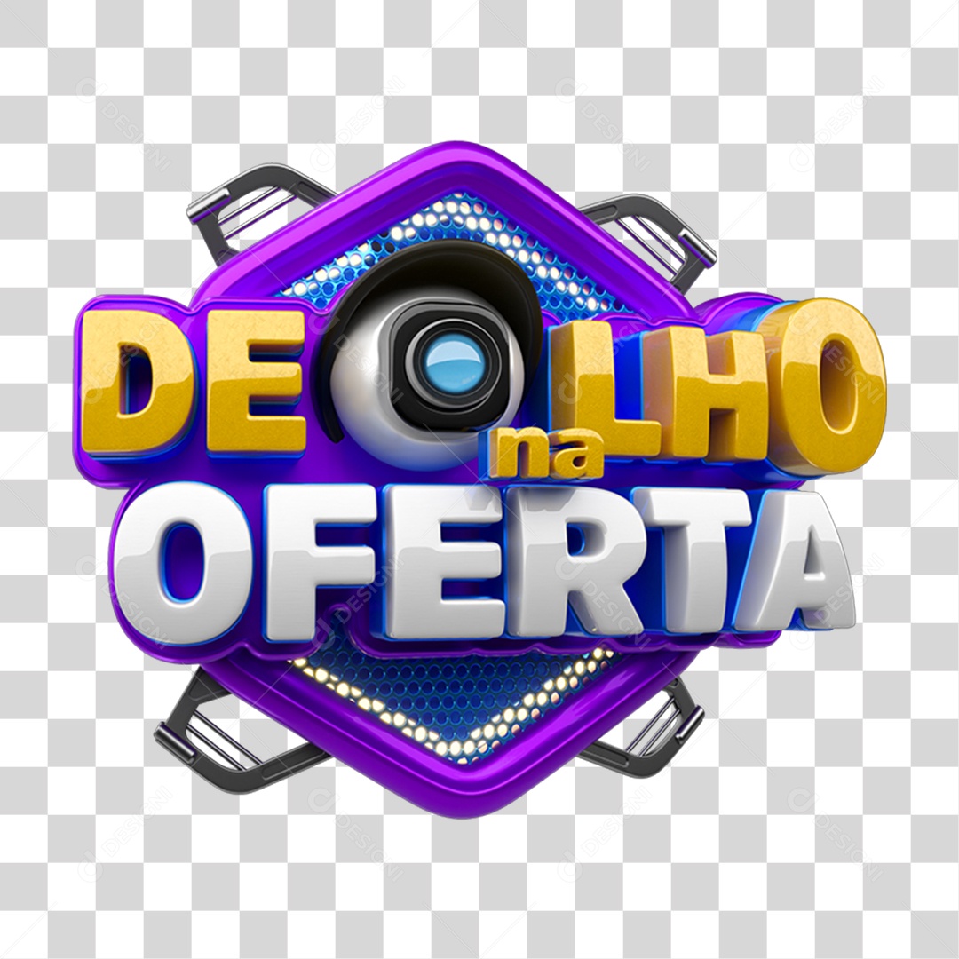 Selo 3D De Olho na Oferta PNG Transparente