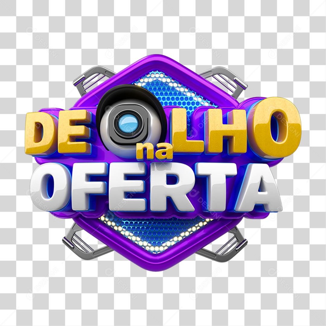 Selo 3D De Olho na Oferta PNG Transparente