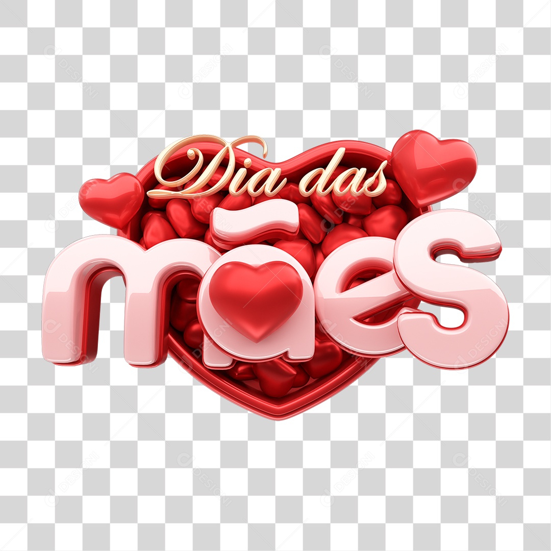 Selo 3D Dia das Mães PNG Transparente