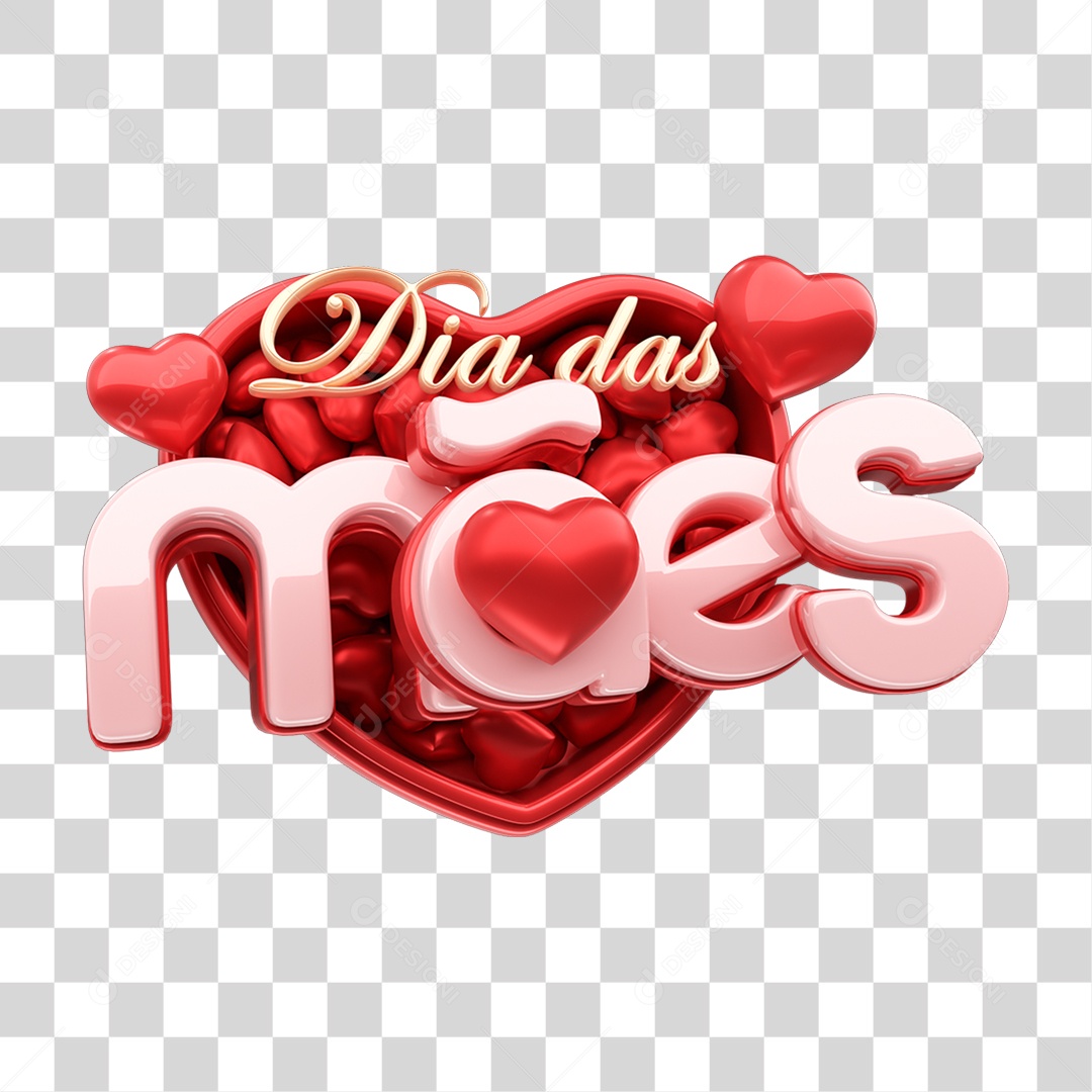 Selo 3D Dia das Mães PNG Transparente