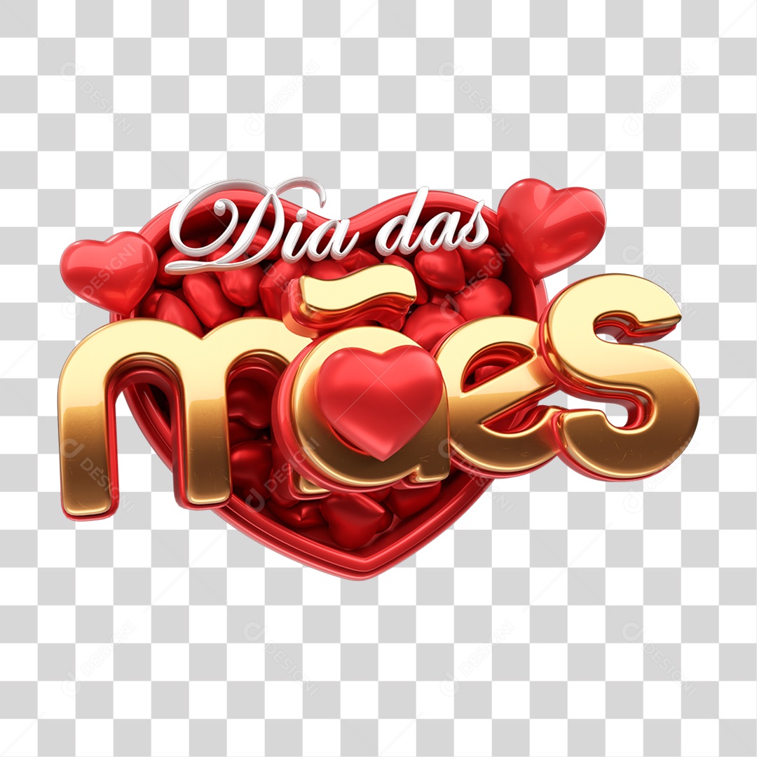 Selo 3D Dia das Mães PNG Transparente