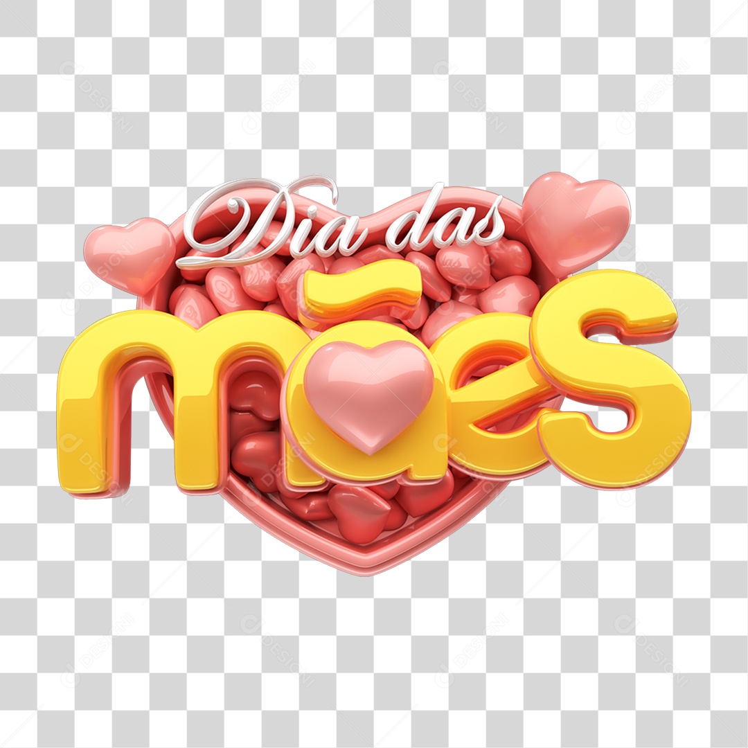 Selo 3D Dia das Mães PNG Transparente