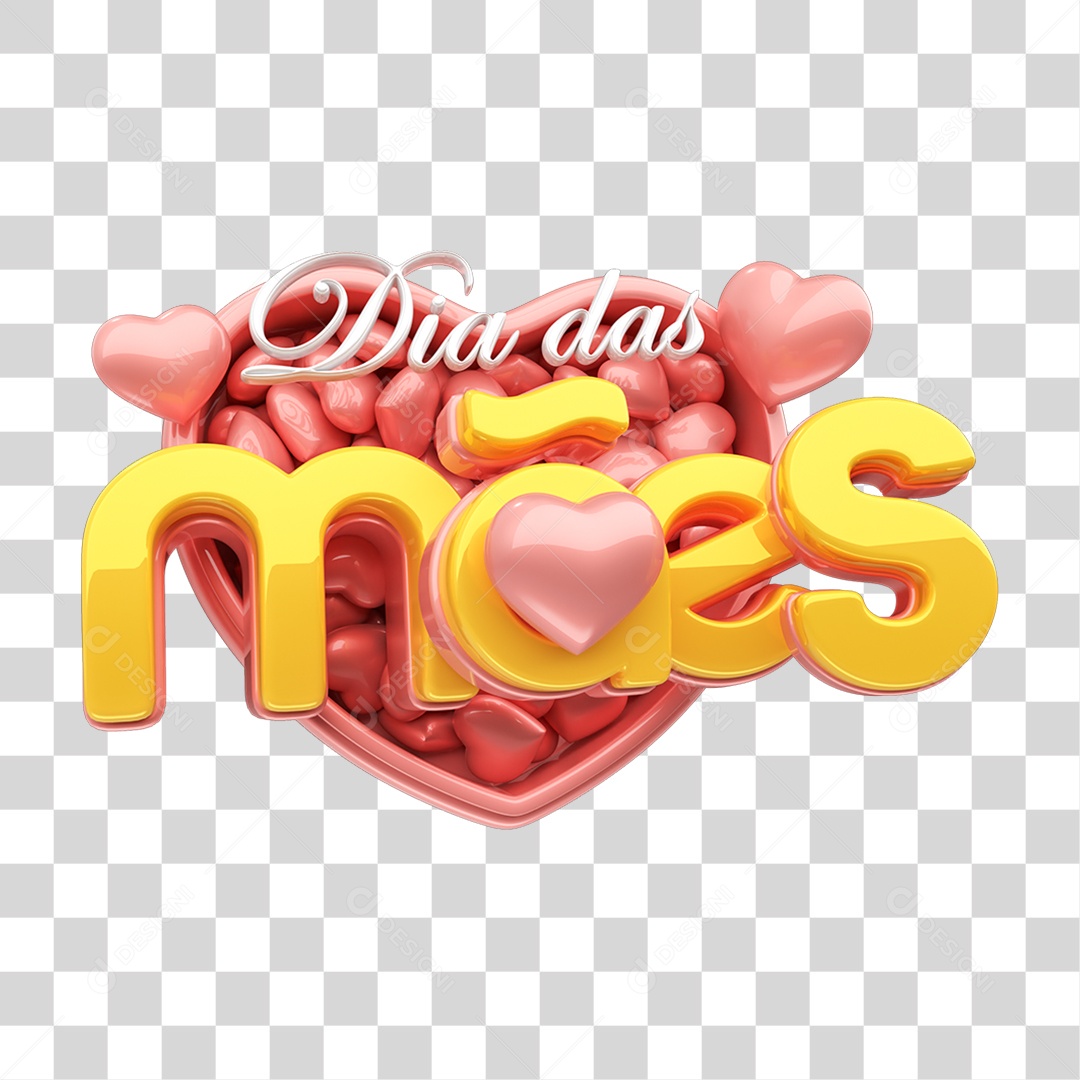 Selo 3D Dia das Mães PNG Transparente
