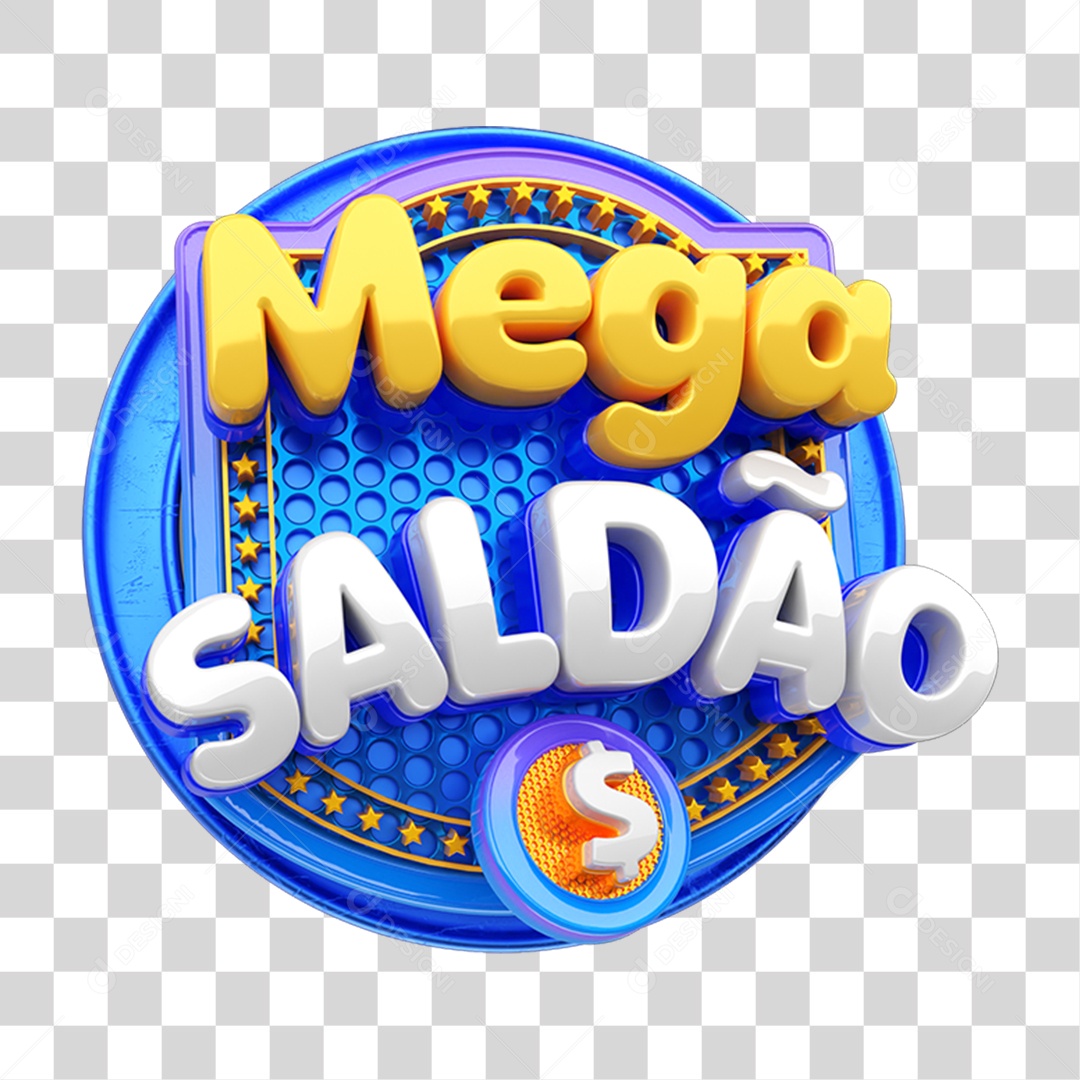 Selo 3D Mega Saldão PNG Transparente