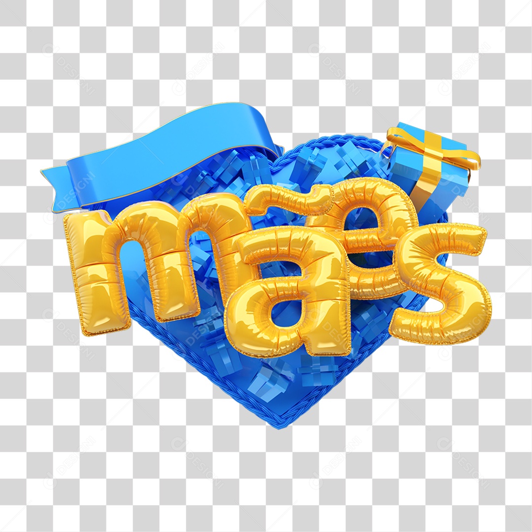 Selo 3D Mães para Composição PNG Transparente