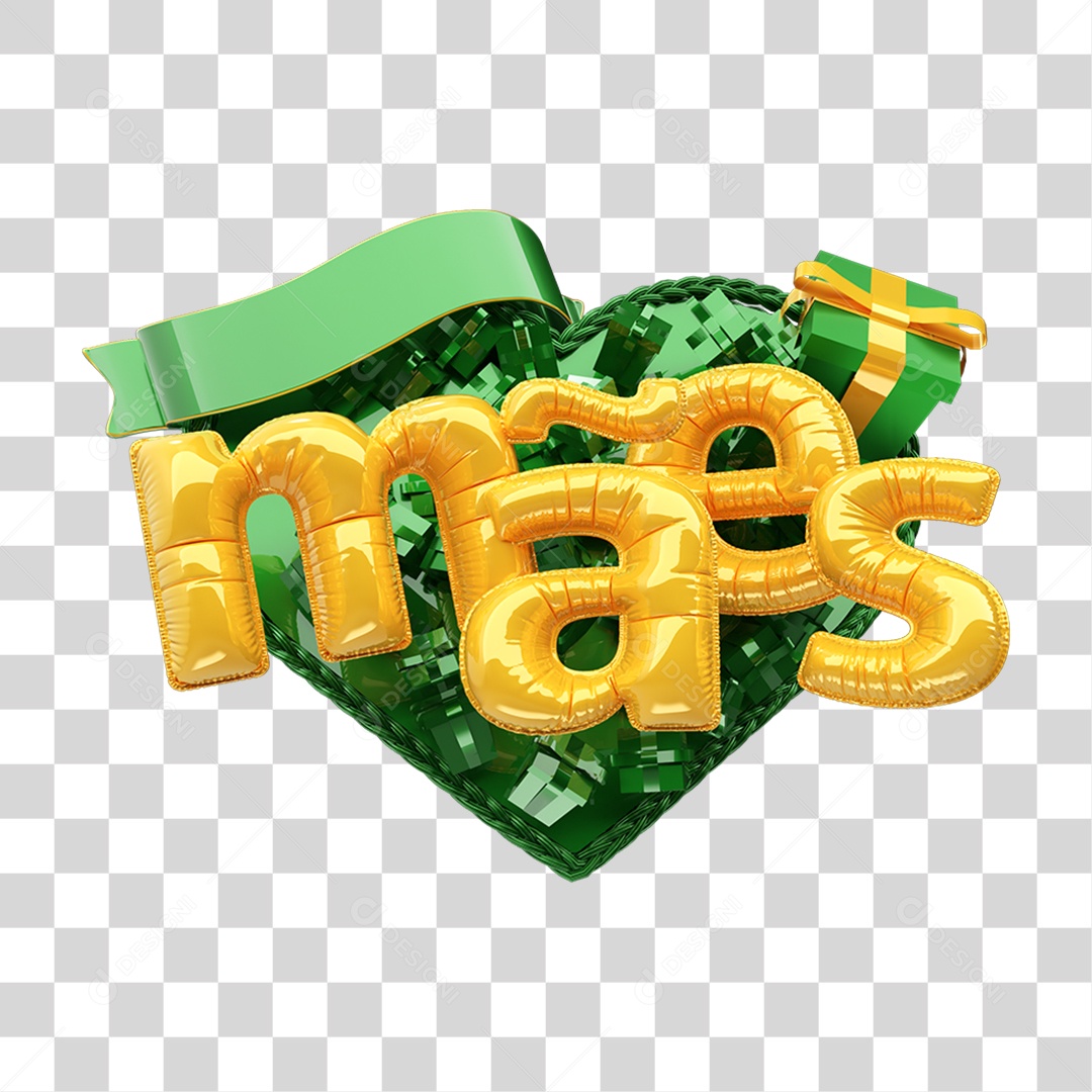 Selo 3D Mães para Composição PNG Transparente