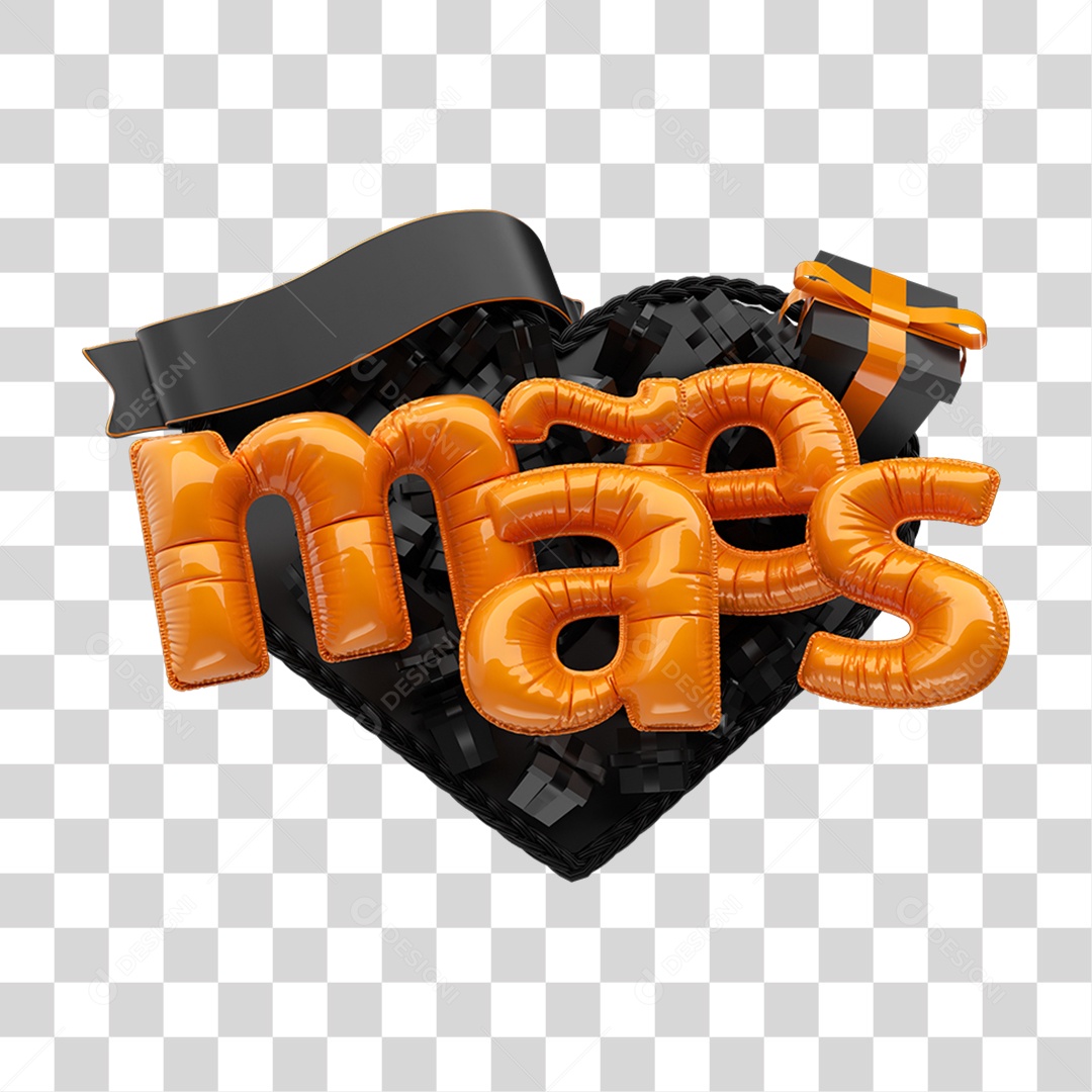 Selo 3D Mães para Composição PNG Transparente