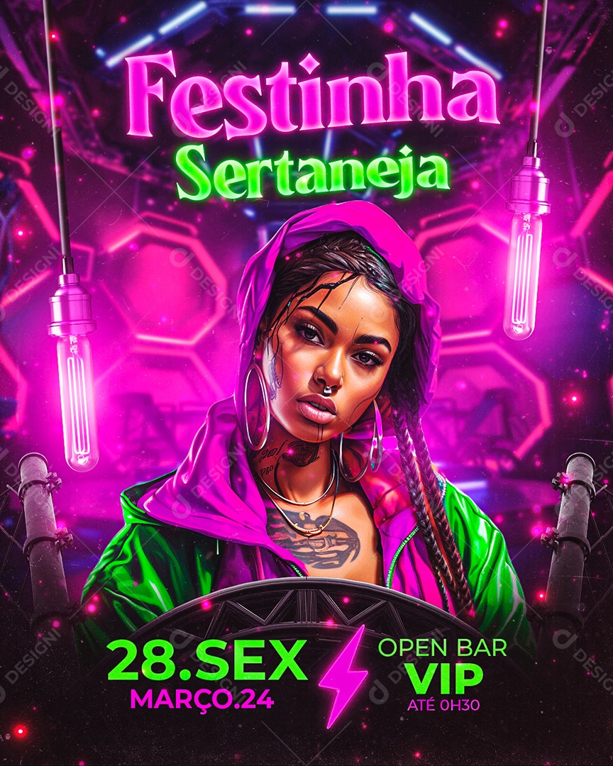 Flyer Festinha Sertaneja Social Media PSD Editável