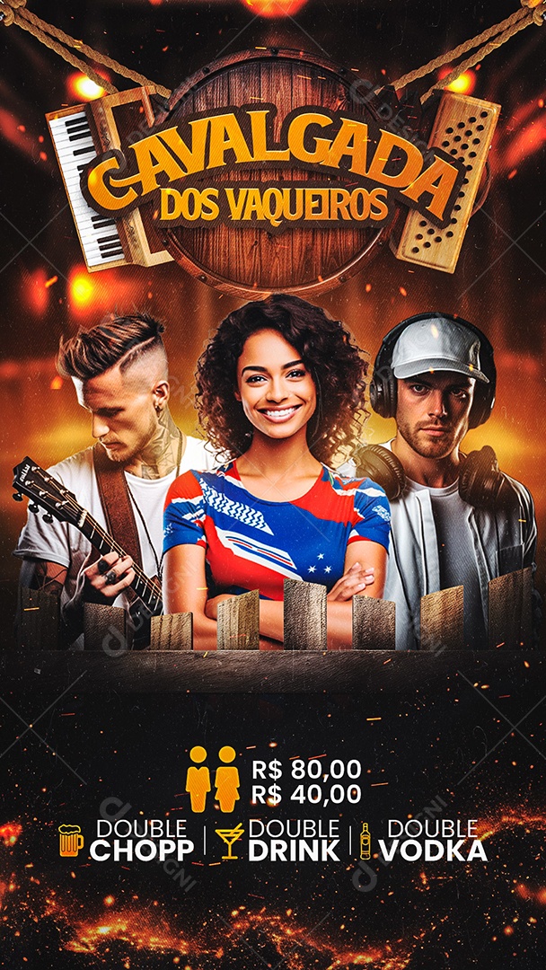 Story Flyer Cavalgada Dos Vaqueiros Social Media PSD Editável