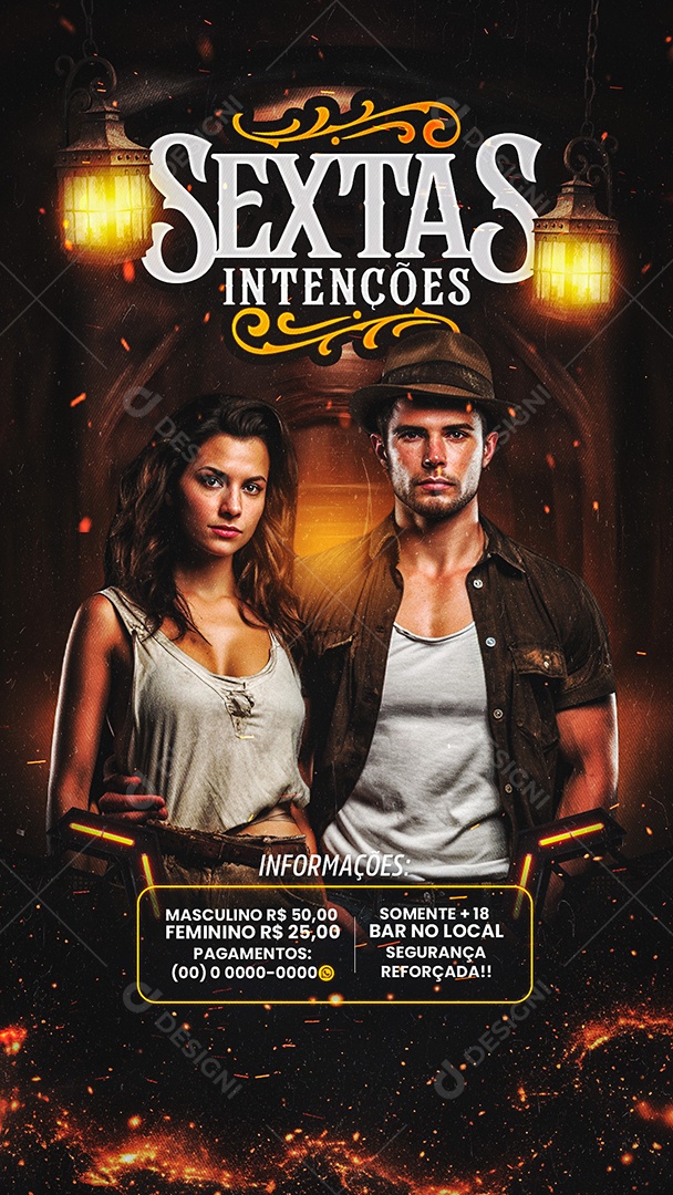 Story Flyer Sextas Inteções Social Media PSD Editável
