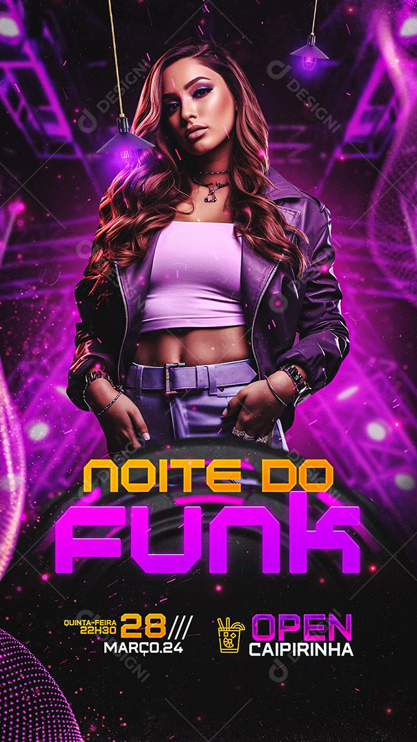 Story Flyer Noite do Funk Social Media PSD Editável