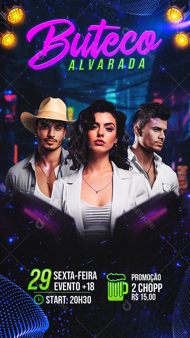 Story Flyer Buteco Alvarada Social Media PSD Editável